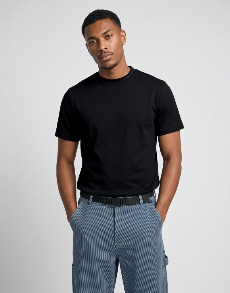 Lacoste T-shirt regular fit stretch avec col jacquard Nero T-shirt Uomo - 2