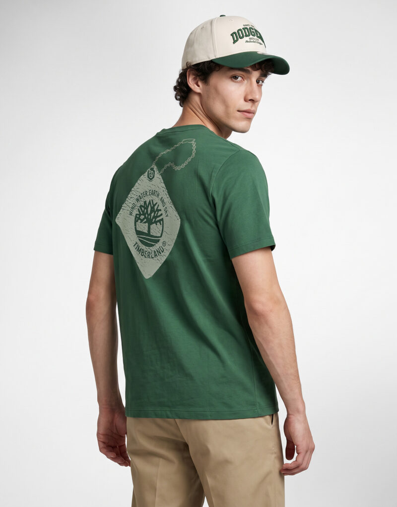 Timberland Badoink Back Verde T-shirt Uomo - 2