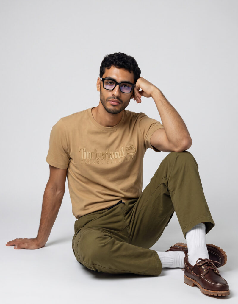 Timberland Embroidered Tee Established 1973 Beige T-shirt Uomo - 2