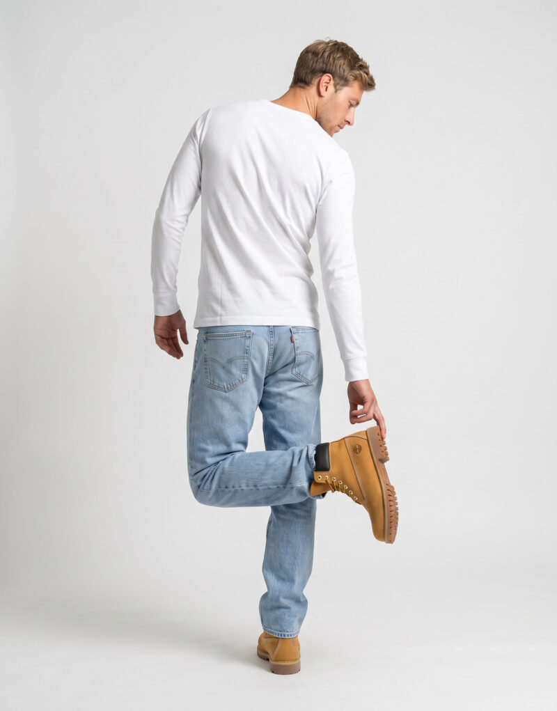 Timberland Tree Embroidered Exterer River Slim Bianco T-shirts a maniche lunghe Uomo - 4
