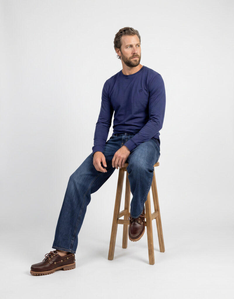 Timberland Tree Embroidered Exterer River Slim Marine T-shirts a maniche lunghe Uomo - 5